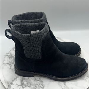 LL BEAN East Point Black Suede and Grey Wool Chelsea Pull On Boot-7